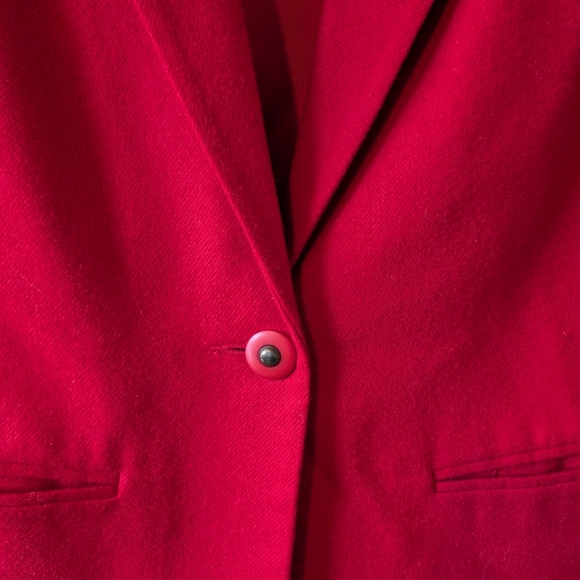 Vintage 100% Wool Red Single Button Blazer Size 6 - Picture 5 of 8